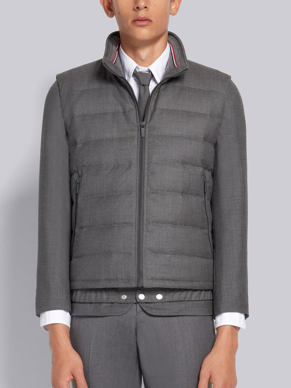 MEDIUM GREY DOWN FILLED SUPER 120S TWILL SKI VEST - featured image