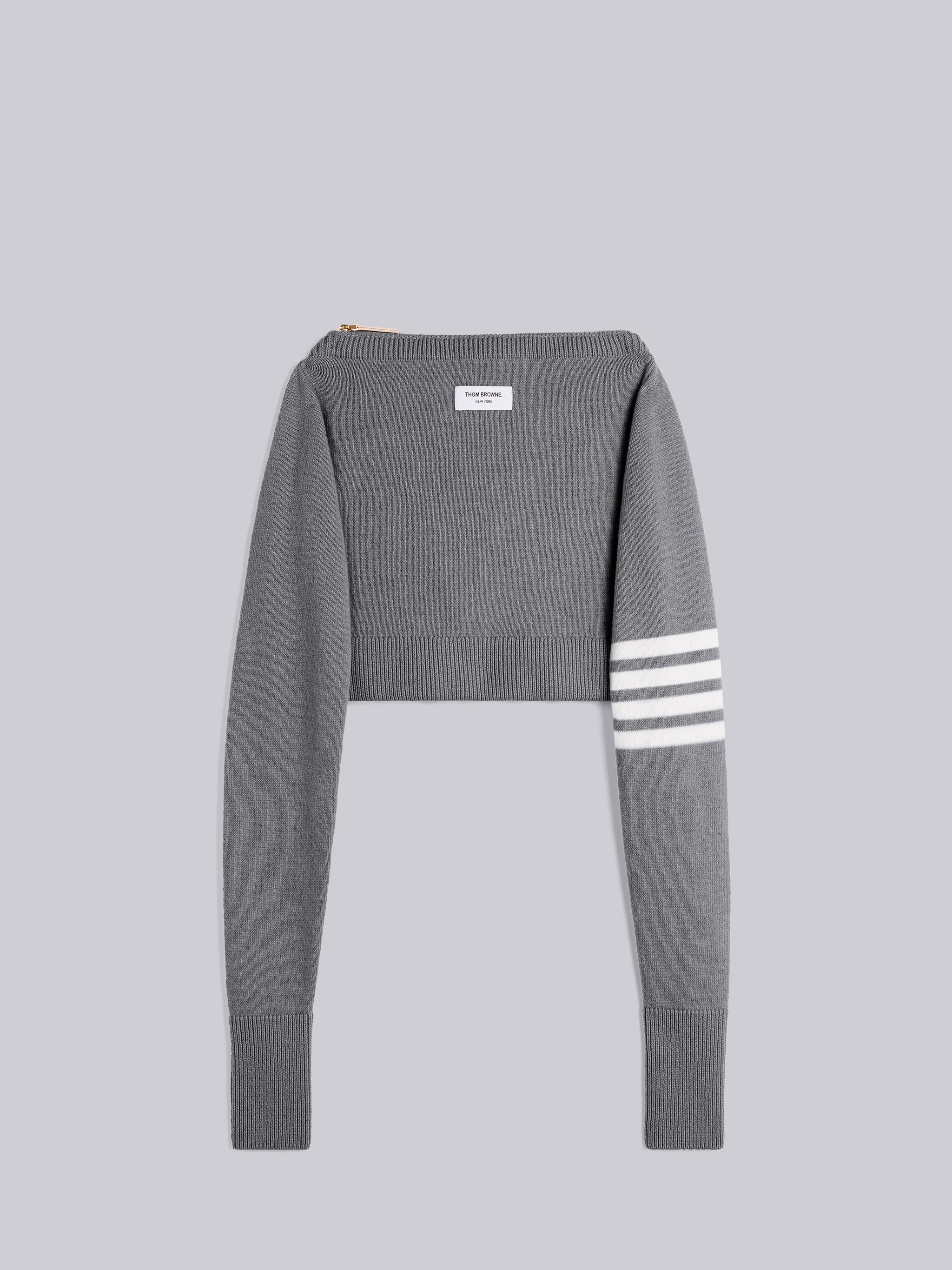 Jersey Stitch Merino Crew Neck Sweater Shell Bag | Thom Browne