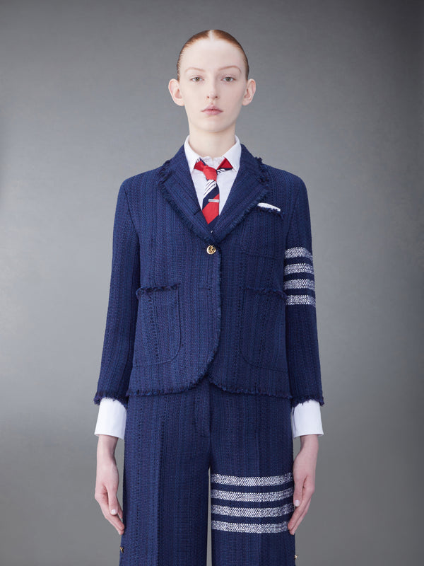 TWEED FRAY 4-BAR CROPPED SACK JACKET - featured image