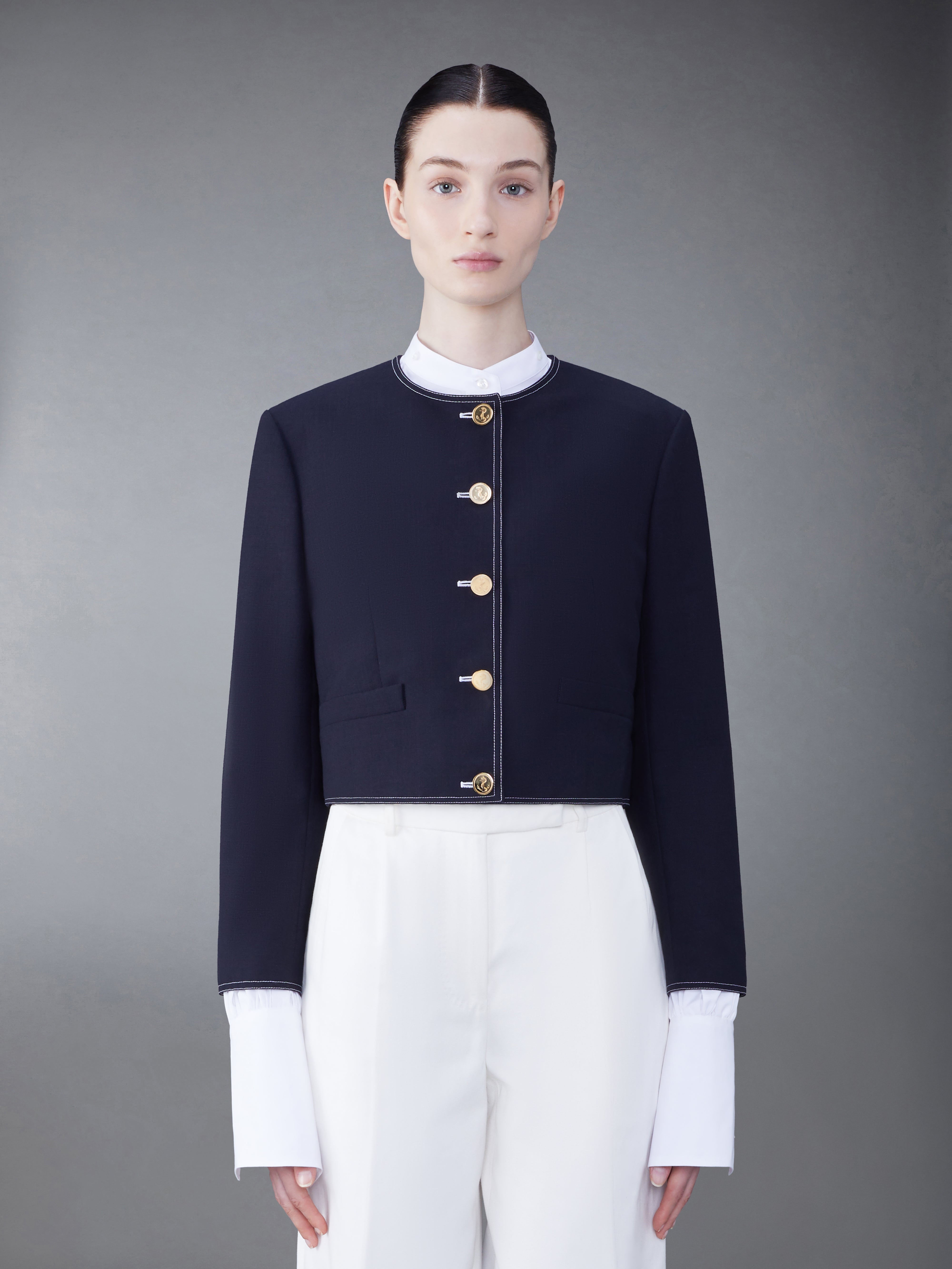 Fresco Box Pleat Cardigan Jacket | Thom Browne