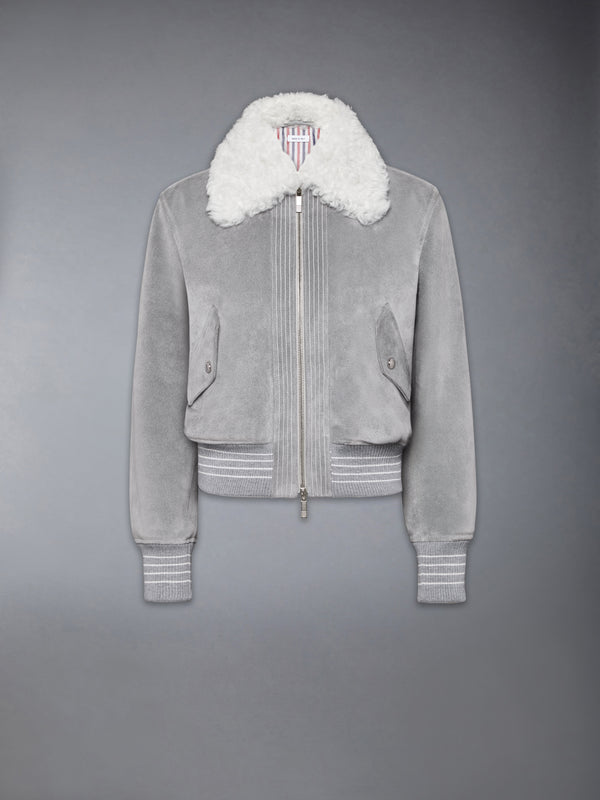 SHEARLING & SUEDE CROPPED FLIGHT JACKET - featured image