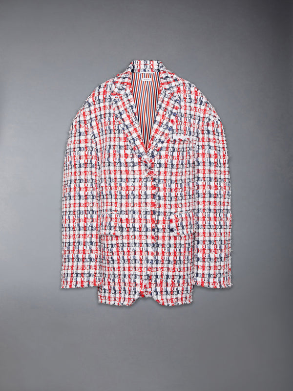 GINGHAM SATIN RIBBON TWEED COCOON SPORTCOAT - featured image