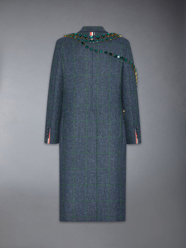 WINDOWPANE HUNTING TWEED TROMPE L'OEIL JACKET WITH SWAROVSKI CRYSTAL - image 10