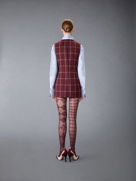 WINDOWPANE HUNTING TWEED MINI PENCIL DRESS