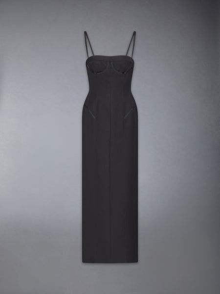 2-PLY FRESCO TIPPING CORSET PENCIL DRESS