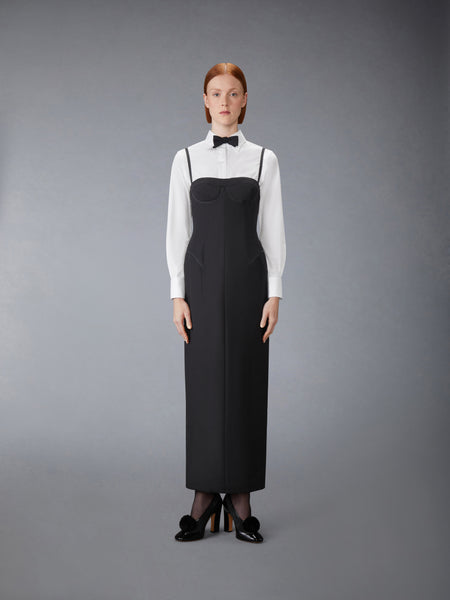 2-PLY FRESCO TIPPING CORSET PENCIL DRESS