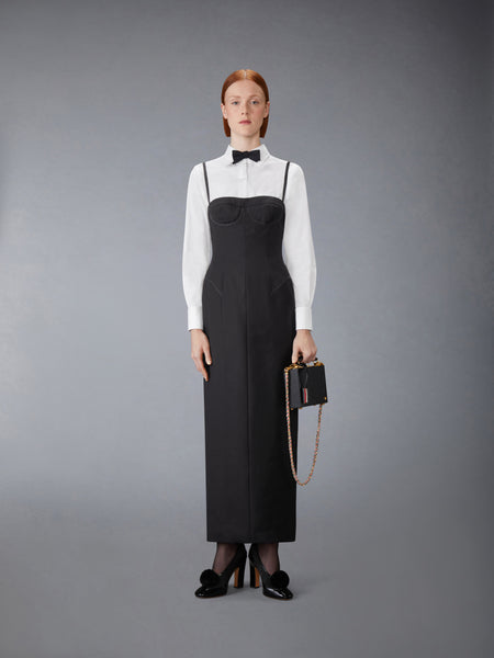2-PLY FRESCO TIPPING CORSET PENCIL DRESS