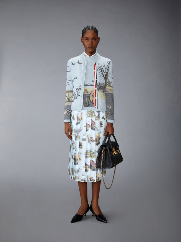 風景トワル シルクツイル プリーツ シャツワンピース - image 4