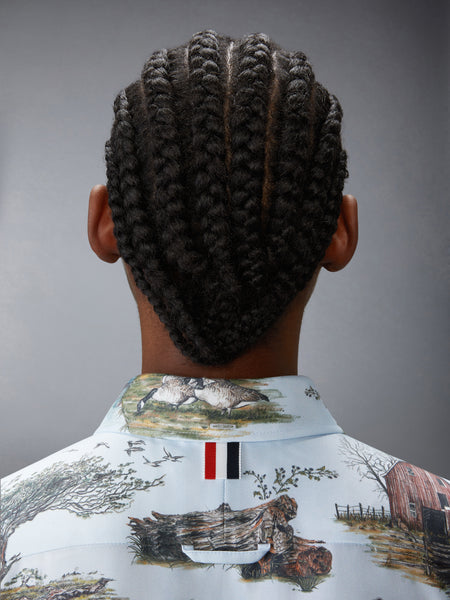 風景トワル シルクツイル プリーツ シャツワンピース