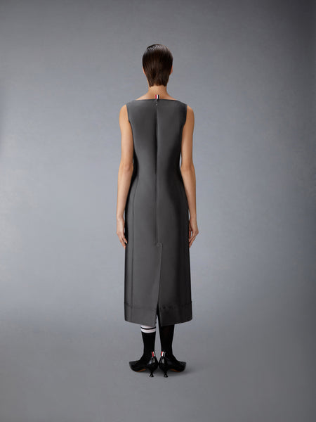 WOOL AND SILK SQUARE NECK COLUMN DRESS