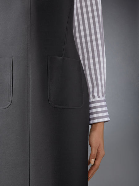 WOOL AND SILK SQUARE NECK COLUMN DRESS