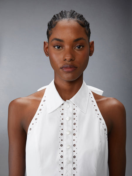 アングレーズ&ポプリン ポロ ホルターワンピース