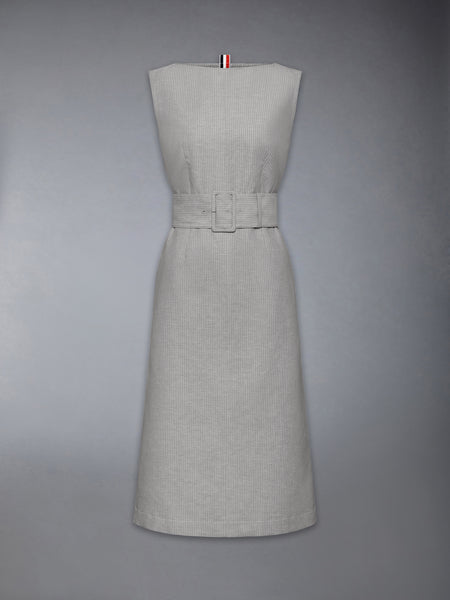 TONAL UNIVERSITY STRIPE BOAT NECK DRESS