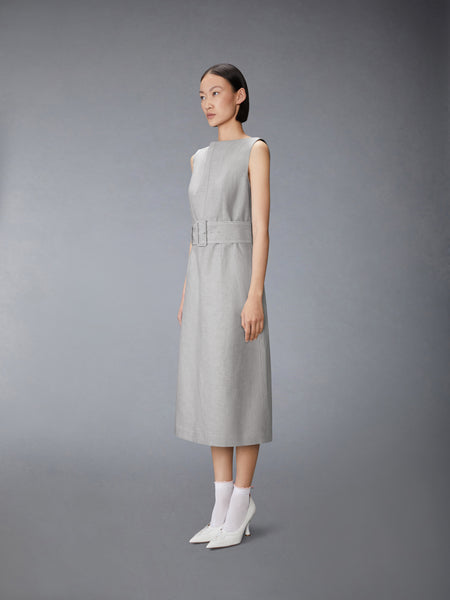 TONAL UNIVERSITY STRIPE BOAT NECK DRESS