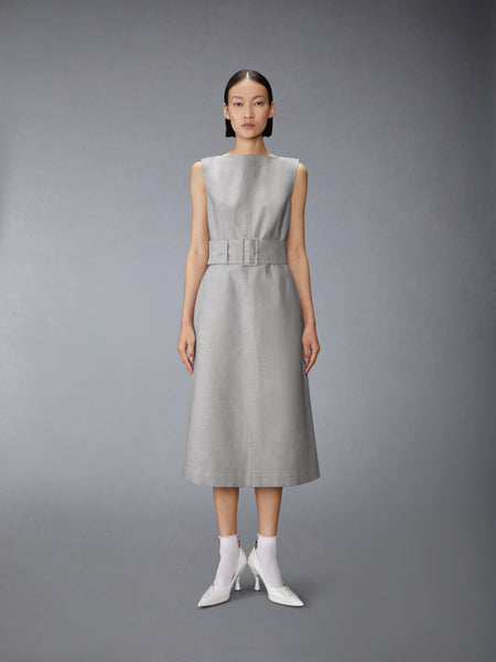 TONAL UNIVERSITY STRIPE BOAT NECK DRESS