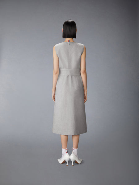 TONAL UNIVERSITY STRIPE BOAT NECK DRESS