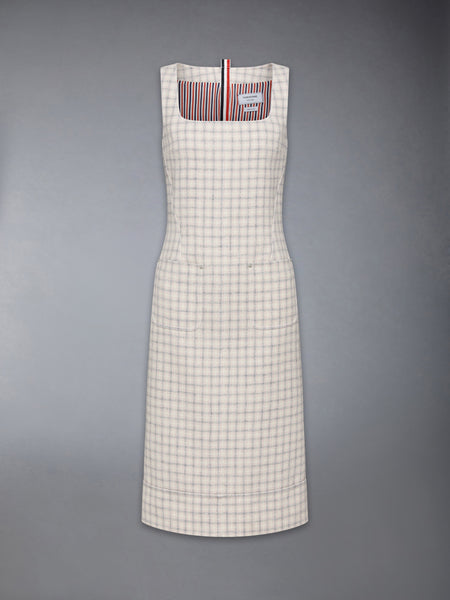 ガンクラブチェック ハンティングツイード スクエアネック コルム ワンピース