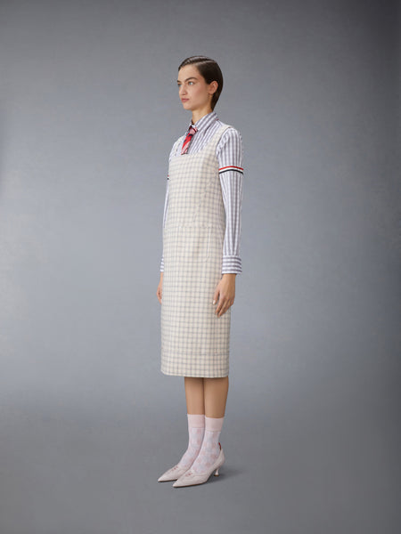 ガンクラブチェック ハンティングツイード スクエアネック コルム ワンピース