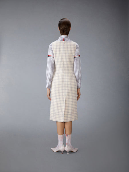 ガンクラブチェック ハンティングツイード スクエアネック コルム ワンピース
