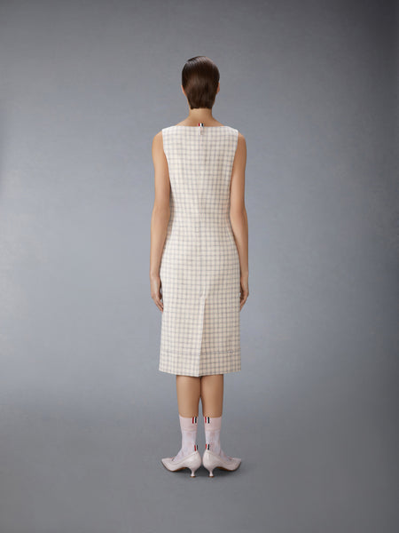 ガンクラブチェック ハンティングツイード スクエアネック コルム ワンピース