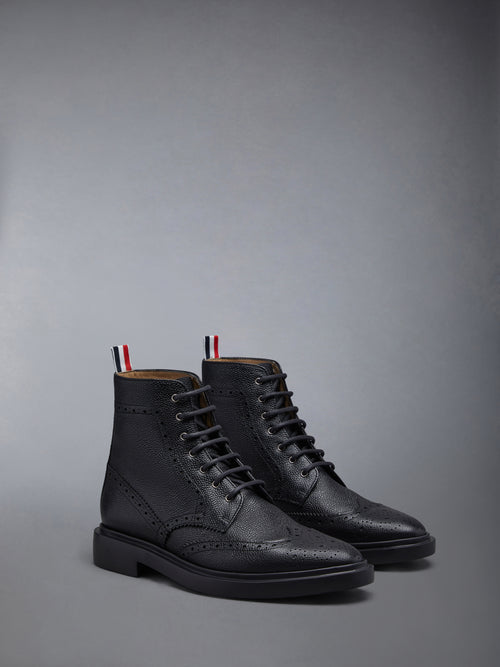 Pebble Grain Rubber Sole Classic Wingtip Boot | Thom Browne