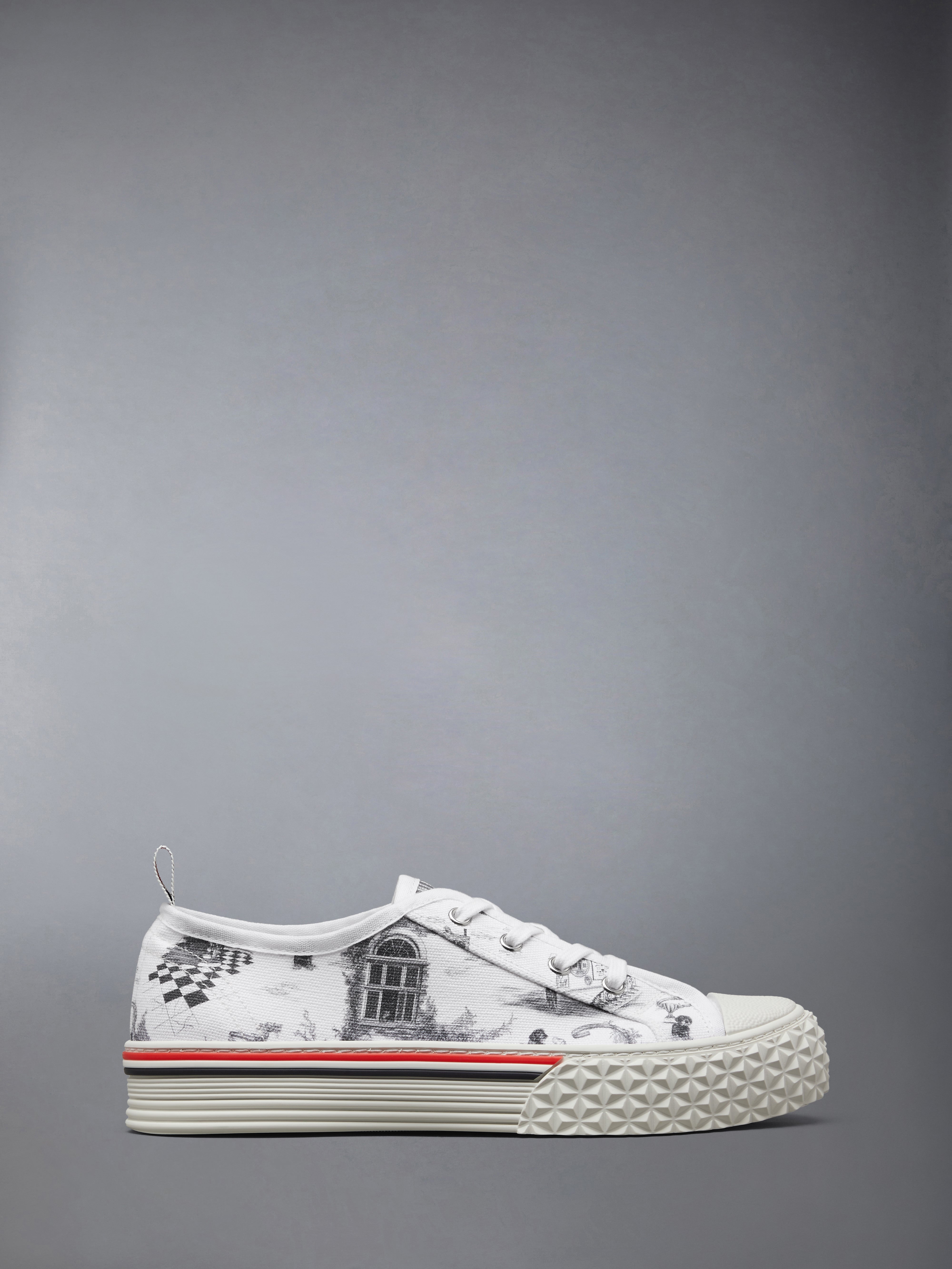 Canvas Hector Toile Low Top Sneakers | Thom Browne