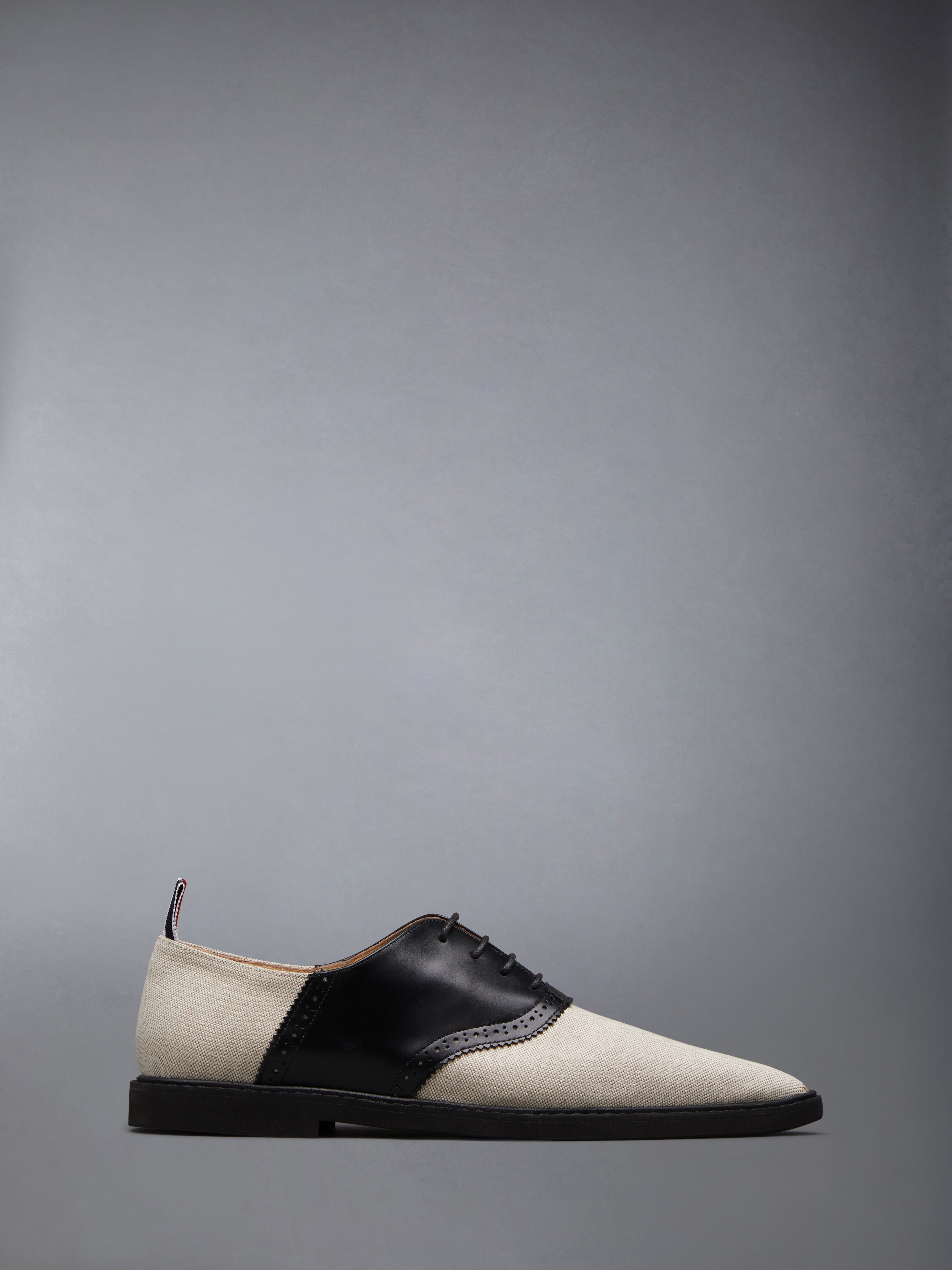 THOM BROWNE キャンバススニーカー $630 Thom Browne Men White Pebble Leather Lace-up Sneakers