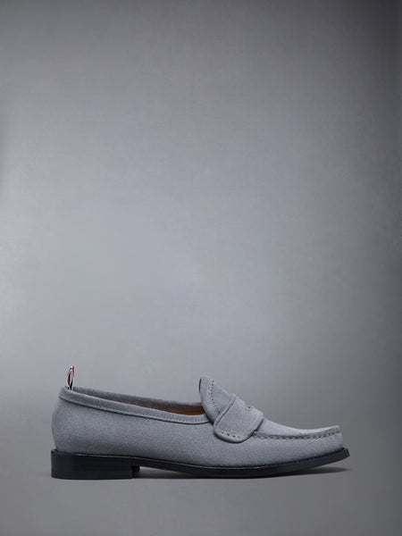 CALF SUEDE PLEATED VARSITY LOAFER