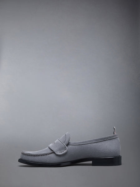 CALF SUEDE PLEATED VARSITY LOAFER