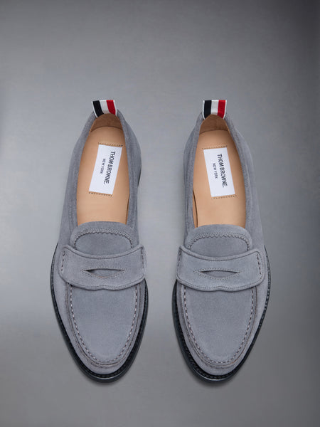 CALF SUEDE PLEATED VARSITY LOAFER