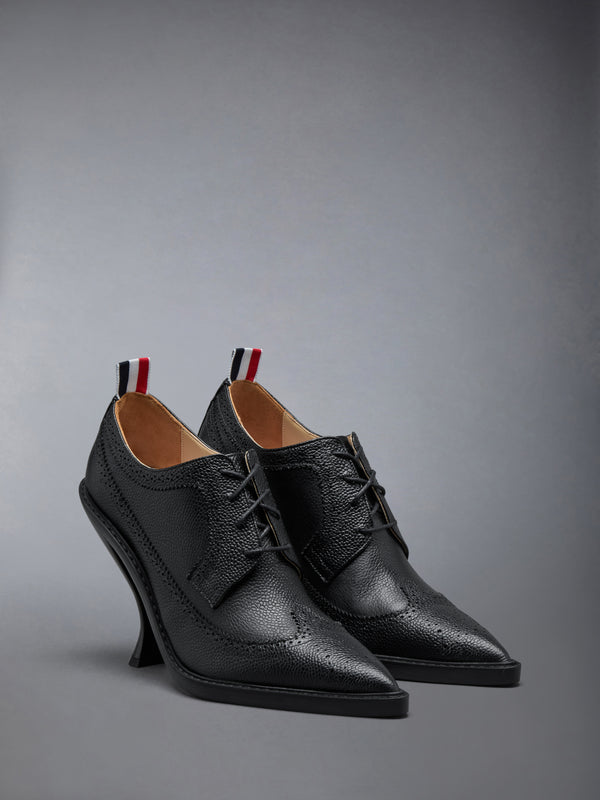 PEBBLE GRAIN LONGWING HEELED BROGUE 105MM - image 3