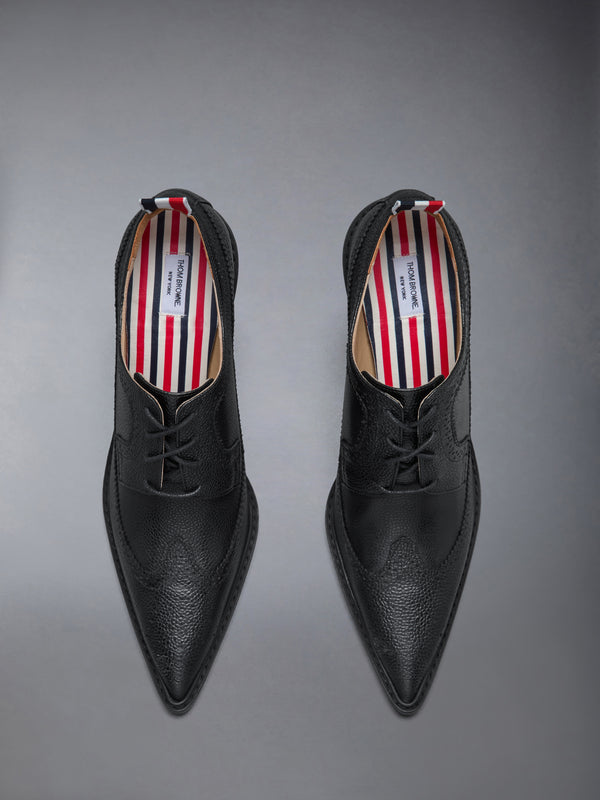 PEBBLE GRAIN LONGWING HEELED BROGUE 105MM - image 4