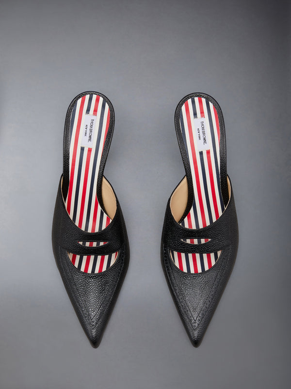 PEBBLE GRAIN CUT OUT PENNY LOAFER MULE - image 6