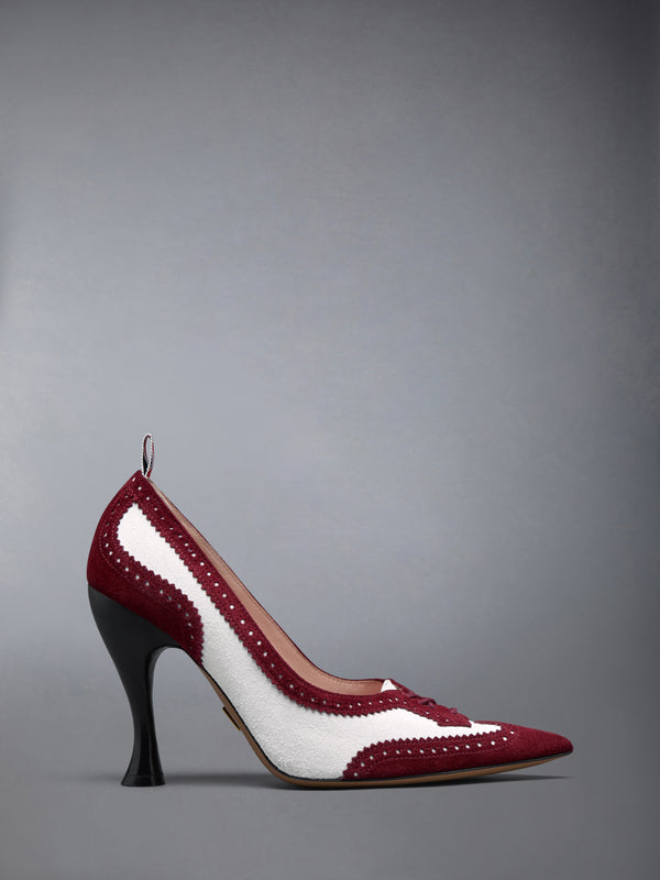 CALF SUEDE LOW THROAT WINGTIP PUMP 105MM - featured image