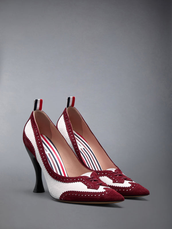 CALF SUEDE LOW THROAT WINGTIP PUMP 105MM - image 2