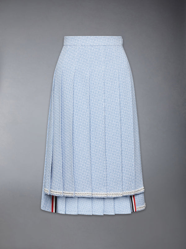 SOLID TWEED KNEE LENGTH PLEATED SKIRT - featured image