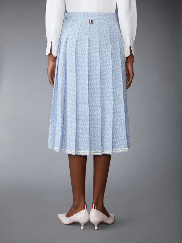 SOLID TWEED KNEE LENGTH PLEATED SKIRT - image 3