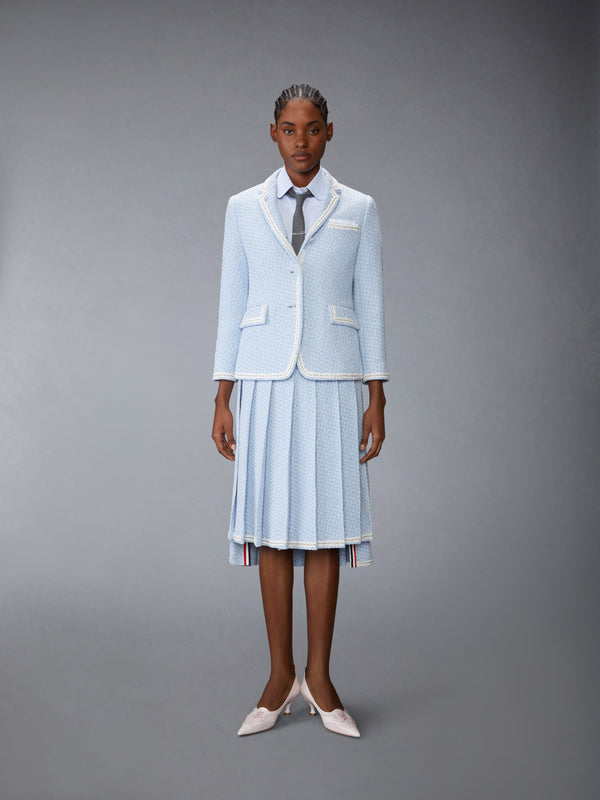 SOLID TWEED KNEE LENGTH PLEATED SKIRT - image 4