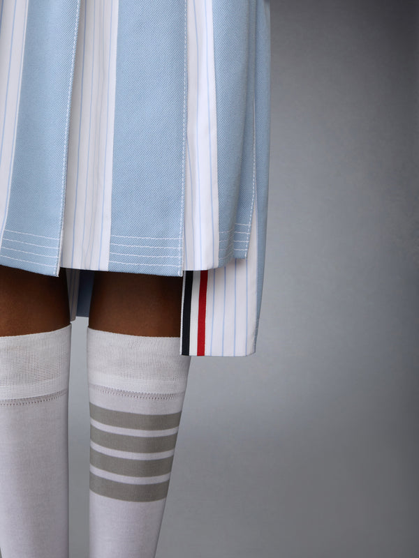 DENIM COMBO DROPPED BACK PLEATED SKIRT - image 5