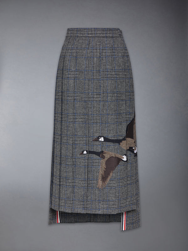 PRINCE OF WALES HUNTING TWEED FLYING GEESE PLEATED SKIRT - featured image