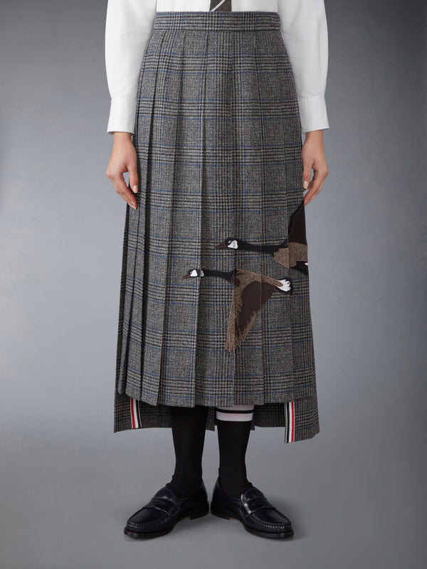 PRINCE OF WALES HUNTING TWEED FLYING GEESE PLEATED SKIRT - image 1