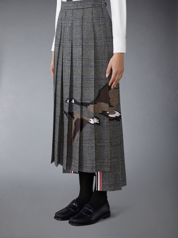 PRINCE OF WALES HUNTING TWEED FLYING GEESE PLEATED SKIRT - image 2