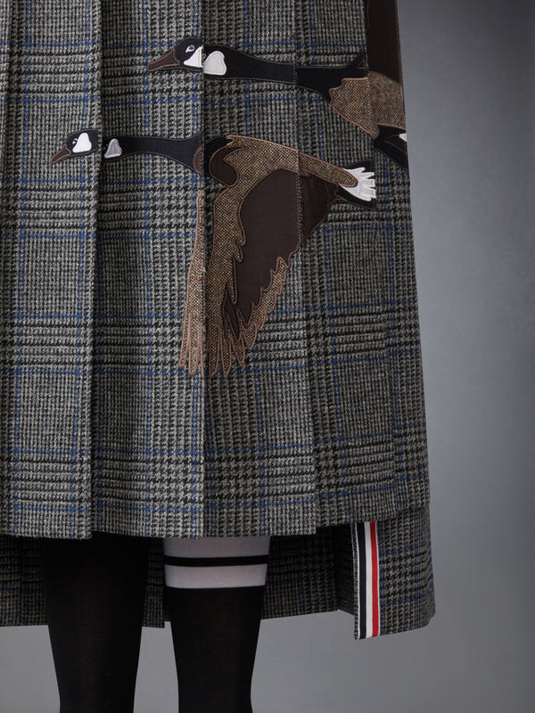 PRINCE OF WALES HUNTING TWEED FLYING GEESE PLEATED SKIRT - image 5