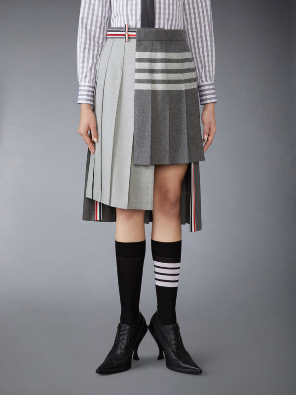 WOOL FLANNEL 4-BAR PLEATED SKIRT - image 1
