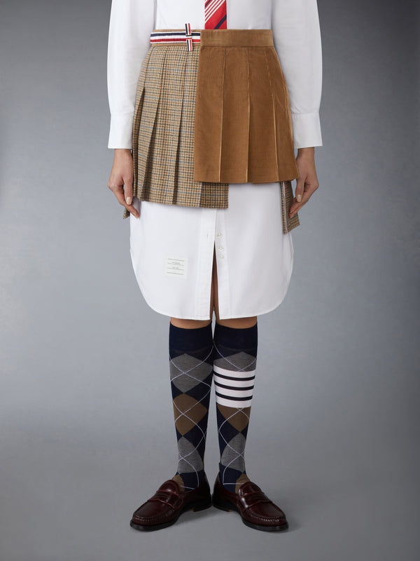 GUNCLUB CHECK CHEVIOT TWEED PLEATED MINI SKIRT - image 1