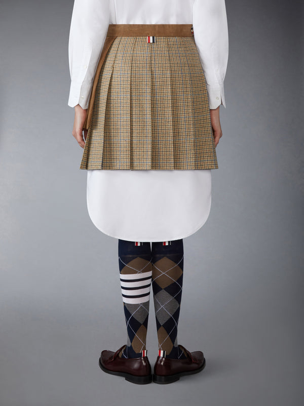 GUNCLUB CHECK CHEVIOT TWEED PLEATED MINI SKIRT - image 3