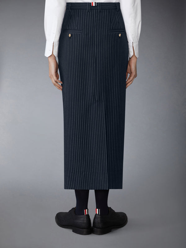 PINSTRIPE HIGH TWIST WOOL HIGH WAISTED PENCIL SKIRT - image 3