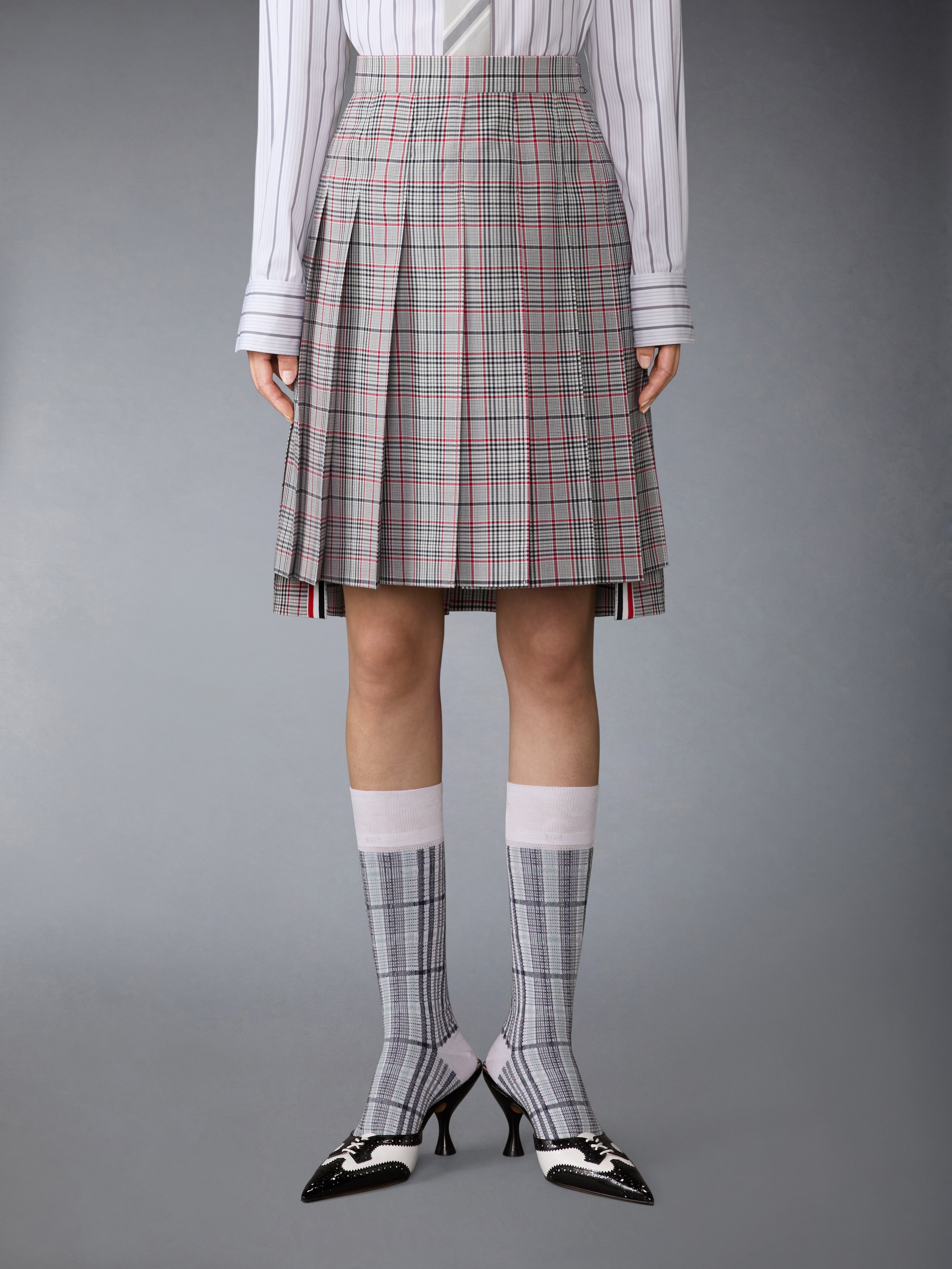 プレイド チェック クールウール プリーツスカート | Thom Browne