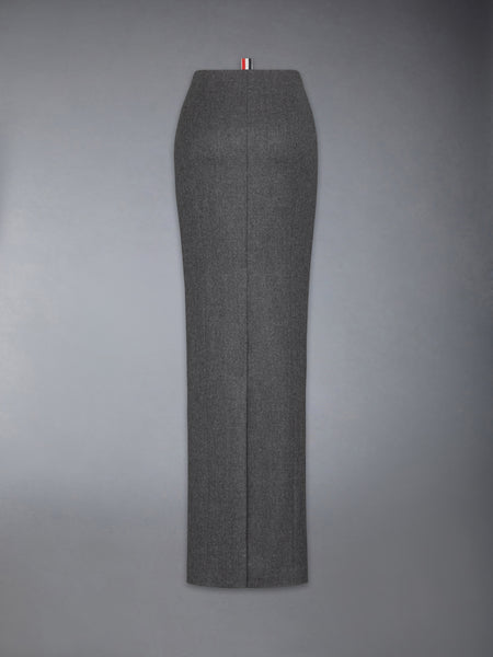 SOLID WOOL FLANNEL PENCIL SKIRT