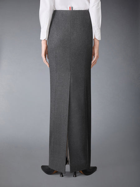 SOLID WOOL FLANNEL PENCIL SKIRT